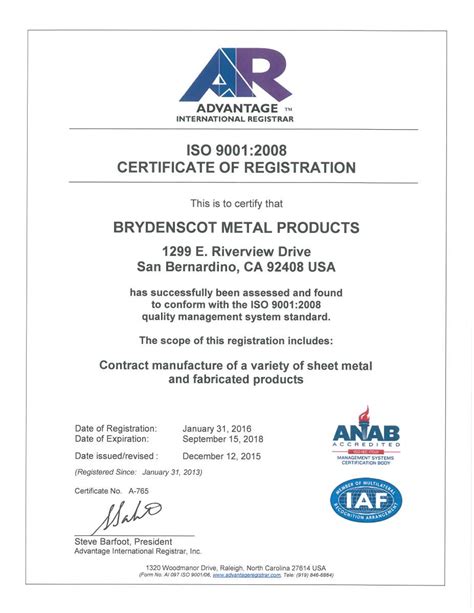 iso certified metal fabrication|iso 9001 certification.